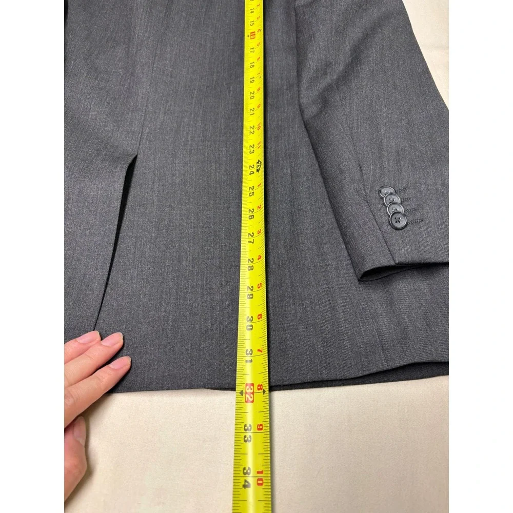 Banana‎ Republic Mens Tailored Slim Fit Suit 42L 34X33 Charcoal Wool Blend 2Pc